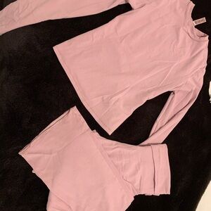 SKIMS Dusty Pink Long Sleeve Top & Matching Pants Set